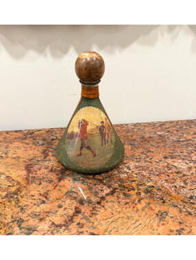 Vintage MCM Fausto Conturi, Golf Decorative Decanter Crafted in Florence, Italy